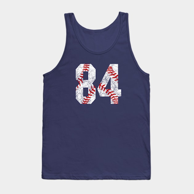 Vintage #84 Baseball Laces Baseball Mom Jersey Love Baseball Tank Top by TeeCreations